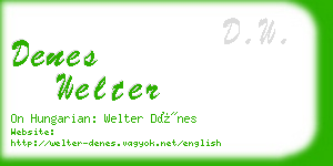 denes welter business card